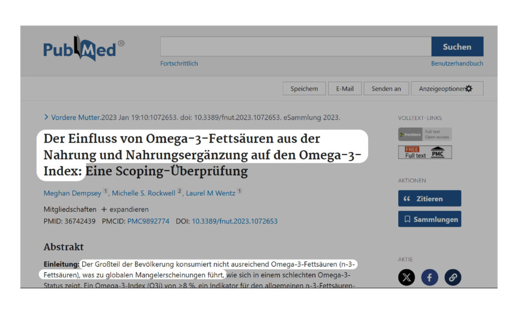 Omega 3 Mangel Studie zu Einfluss von Nahrungsergänzung auf weltweiten Omega 3 Mangel