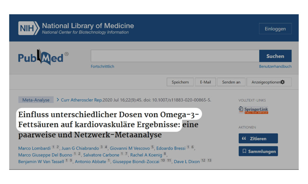 Omega 3 Nebenwirkungen Studie zum Einfluss auf Herz-Kreislauf-Ereignissen