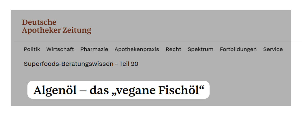 Omega 3 für Veganer Algenöl als veganes Fischöl