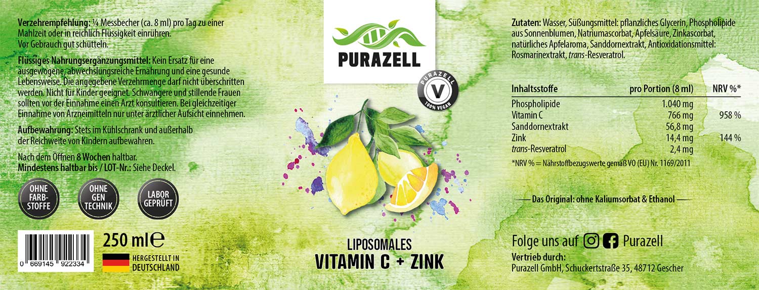 Liposomales Vitamin C + Zink